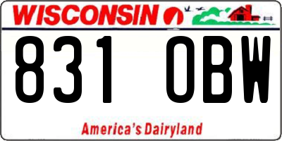 WI license plate 831OBW