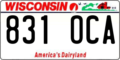 WI license plate 831OCA
