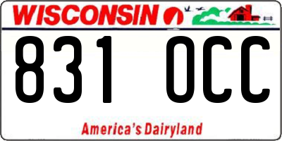 WI license plate 831OCC