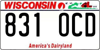 WI license plate 831OCD