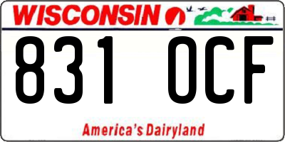 WI license plate 831OCF