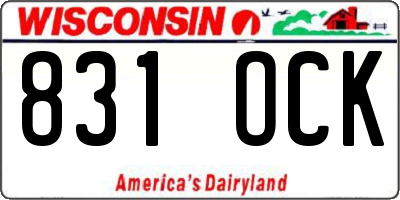 WI license plate 831OCK