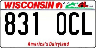 WI license plate 831OCL