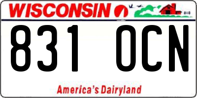 WI license plate 831OCN