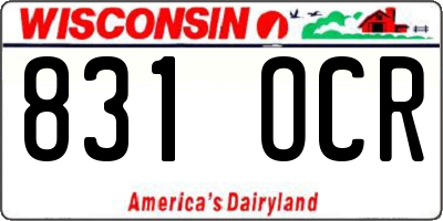 WI license plate 831OCR