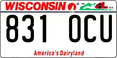 WI license plate 831OCU