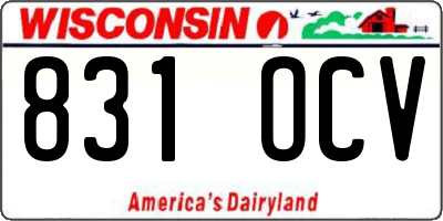 WI license plate 831OCV