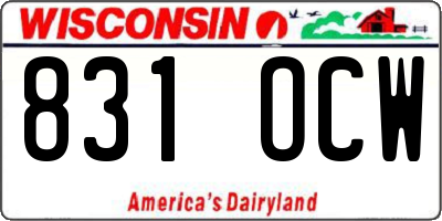 WI license plate 831OCW