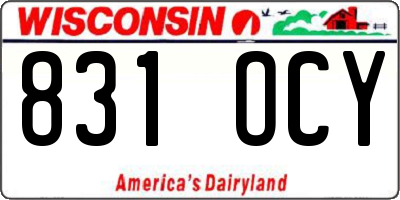 WI license plate 831OCY