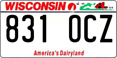 WI license plate 831OCZ