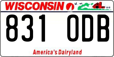 WI license plate 831ODB