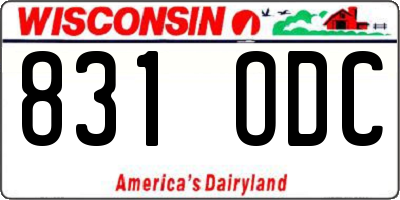 WI license plate 831ODC