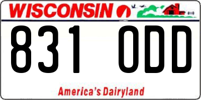 WI license plate 831ODD
