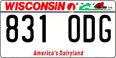 WI license plate 831ODG