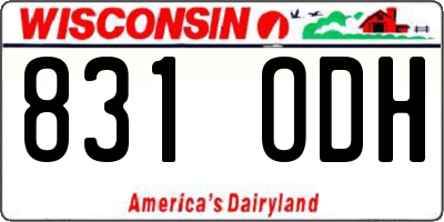 WI license plate 831ODH