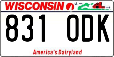WI license plate 831ODK
