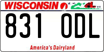 WI license plate 831ODL