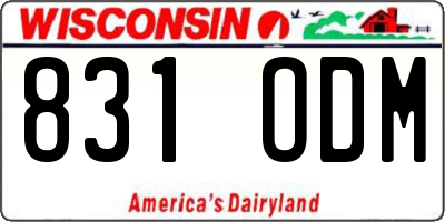 WI license plate 831ODM