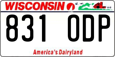 WI license plate 831ODP