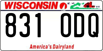 WI license plate 831ODQ