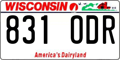 WI license plate 831ODR
