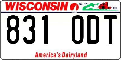 WI license plate 831ODT