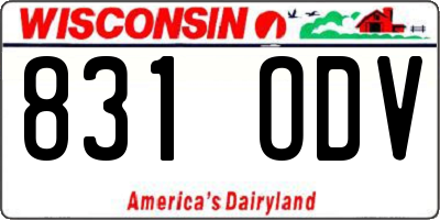 WI license plate 831ODV