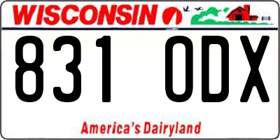 WI license plate 831ODX