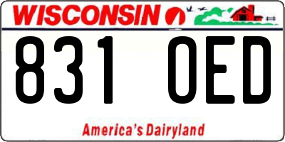 WI license plate 831OED