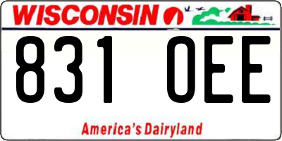 WI license plate 831OEE