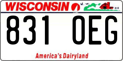 WI license plate 831OEG
