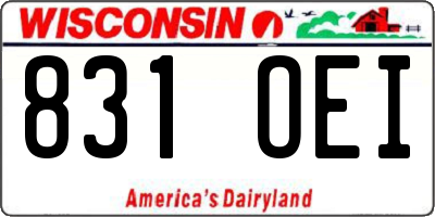 WI license plate 831OEI