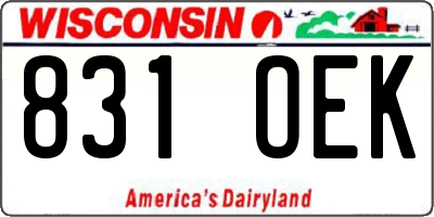 WI license plate 831OEK