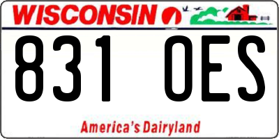 WI license plate 831OES