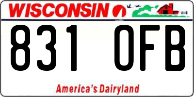 WI license plate 831OFB