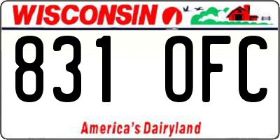 WI license plate 831OFC