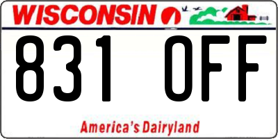 WI license plate 831OFF