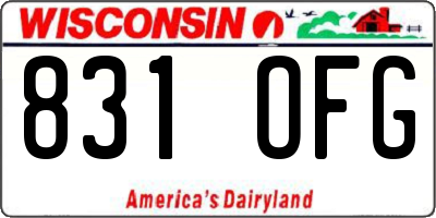 WI license plate 831OFG