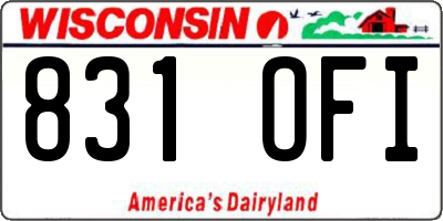 WI license plate 831OFI
