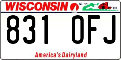 WI license plate 831OFJ