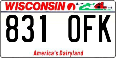 WI license plate 831OFK