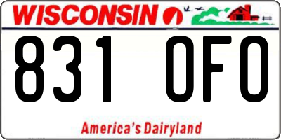 WI license plate 831OFO