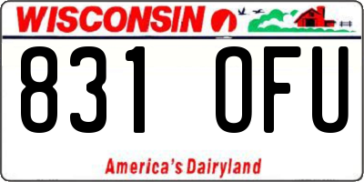 WI license plate 831OFU