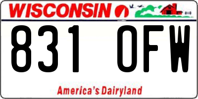 WI license plate 831OFW