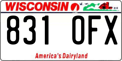 WI license plate 831OFX
