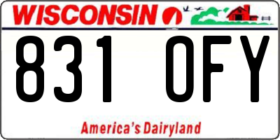 WI license plate 831OFY