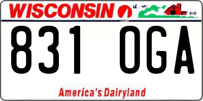 WI license plate 831OGA