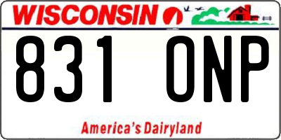 WI license plate 831ONP