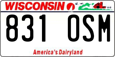 WI license plate 831OSM