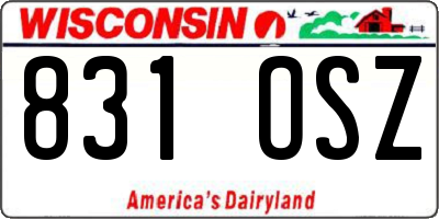 WI license plate 831OSZ